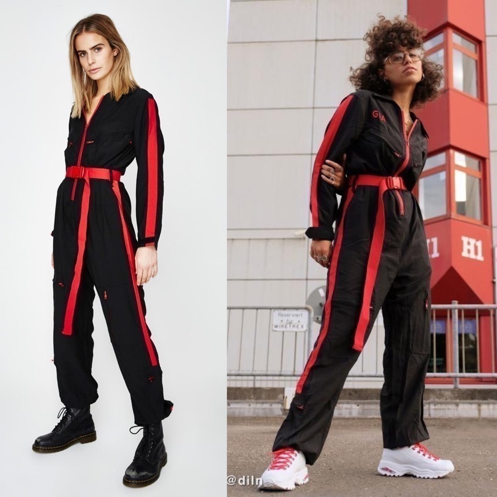 I.AM.GIA Jumpsuit Burn Boiler 2.0 Suit Coverall Utilitarian Black‎ Red XS GUC